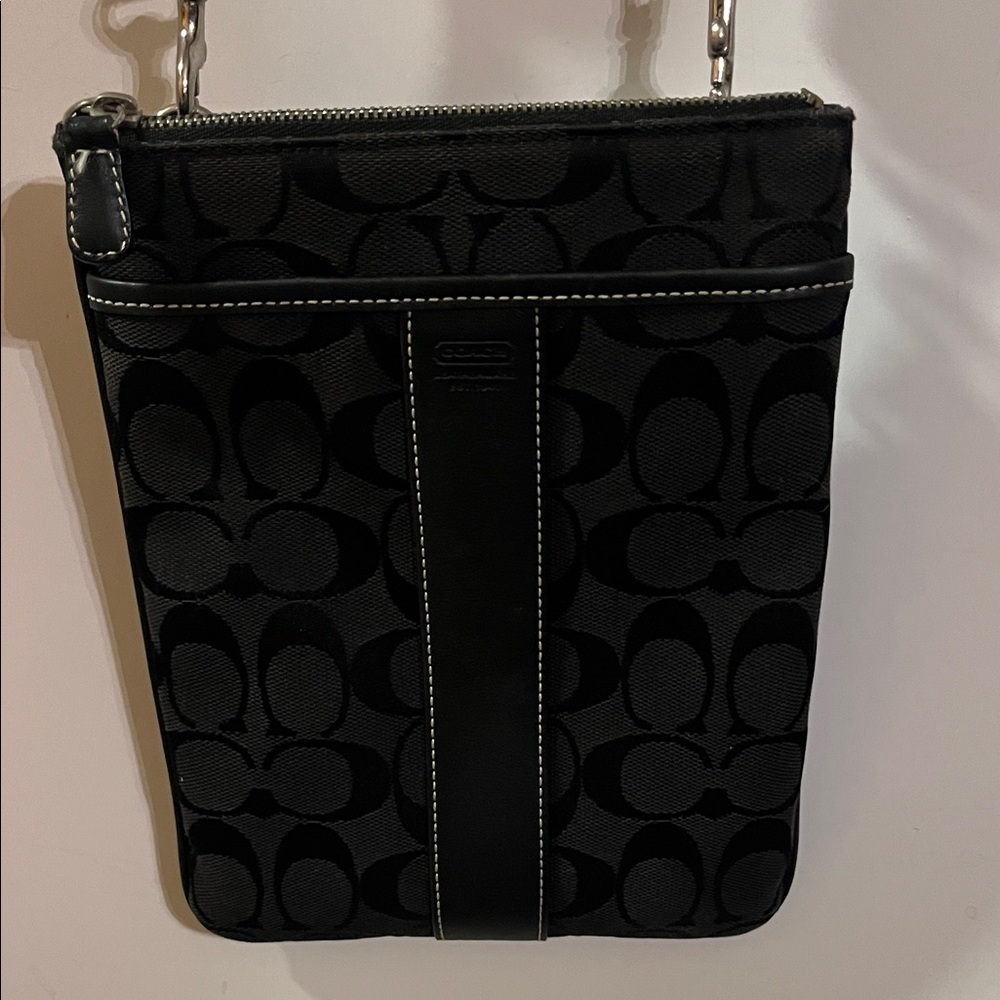 Coach Black Signature Patterned Crossbody Bag - Picture 2 of 10